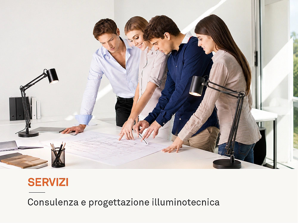 Team impegnato nella progettazione illuminotecnica